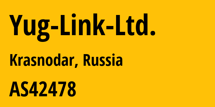 Информация о провайдере Yug-Link-Ltd. AS42478 Yug-Link Ltd.: все IP-адреса, network, все айпи-подсети