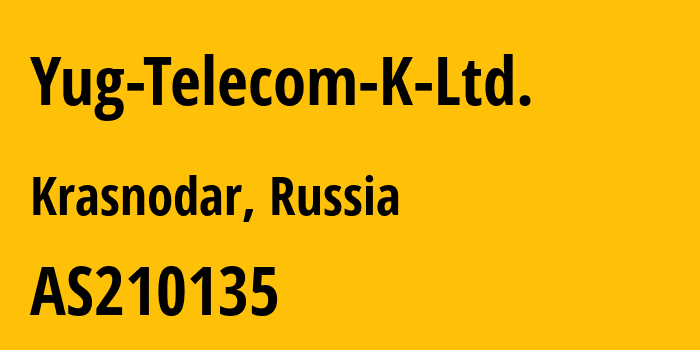 Информация о провайдере Yug-Telecom-K-Ltd. AS210135 Yug-Telecom-K Ltd.: все IP-адреса, network, все айпи-подсети