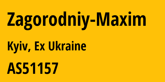 Информация о провайдере Zagorodniy-Maxim AS51157 Zagorodniy Maxim: все IP-адреса, network, все айпи-подсети