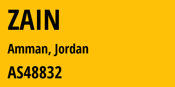 Информация о провайдере ZAIN AS48832 Jordanian mobile phone services Ltd: все IP-адреса, network, все айпи-подсети