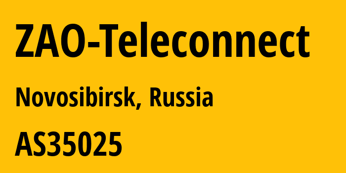 Информация о провайдере ZAO-Teleconnect AS35025 AO Teleconnect: все IP-адреса, network, все айпи-подсети