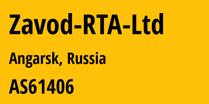 Информация о провайдере Zavod-RTA-Ltd AS61406 Zavod RTA Ltd.: все IP-адреса, network, все айпи-подсети