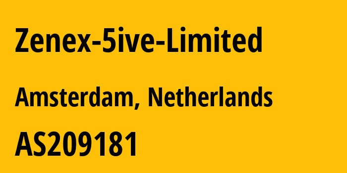 Информация о провайдере Zenex-5ive-Limited AS209181 Zenex 5ive Limited: все IP-адреса, network, все айпи-подсети