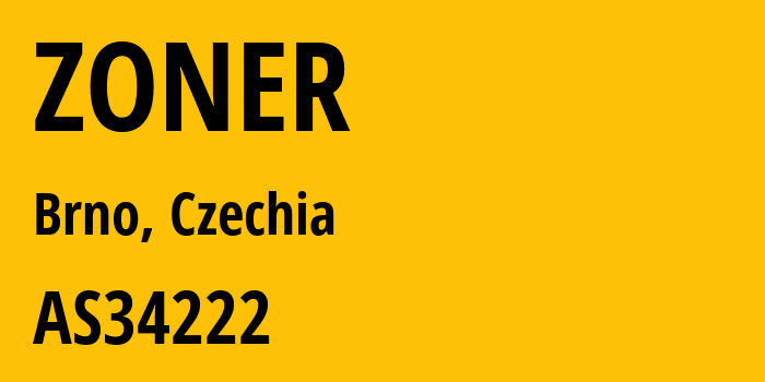 Информация о провайдере ZONER AS34222 ZONER a.s.: все IP-адреса, network, все айпи-подсети