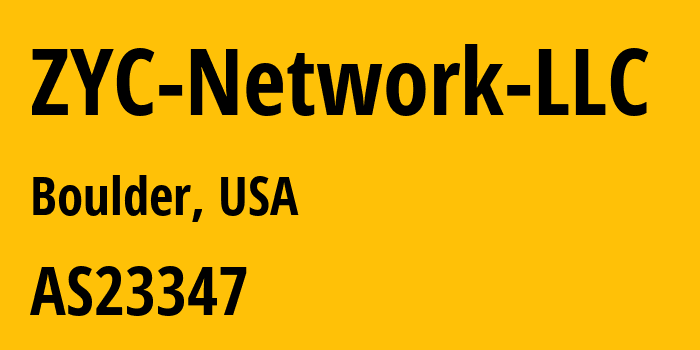 Информация о провайдере ZYC-Network-LLC AS23347 ZYC Network LLC: все IP-адреса, network, все айпи-подсети