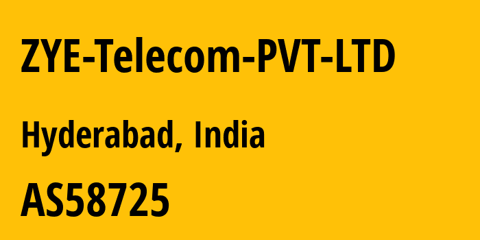 Информация о провайдере ZYE-Telecom-PVT-LTD AS58725 ZYE TELECOM PVT LTD: все IP-адреса, network, все айпи-подсети