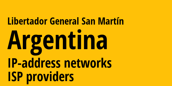 Libertador General San Martín [Libertador General San Martín] Аргентина: информация о городе, айпи-адреса, IP-провайдеры