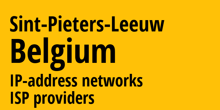 Синт-Питерс-Леув [Sint-Pieters-Leeuw] Бельгия: информация о городе, айпи-адреса, IP-провайдеры