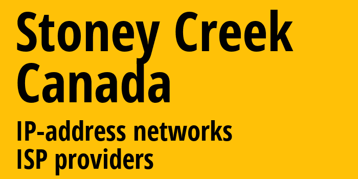 Stoney Creek [Stoney Creek] Канада: информация о городе, айпи-адреса, IP-провайдеры