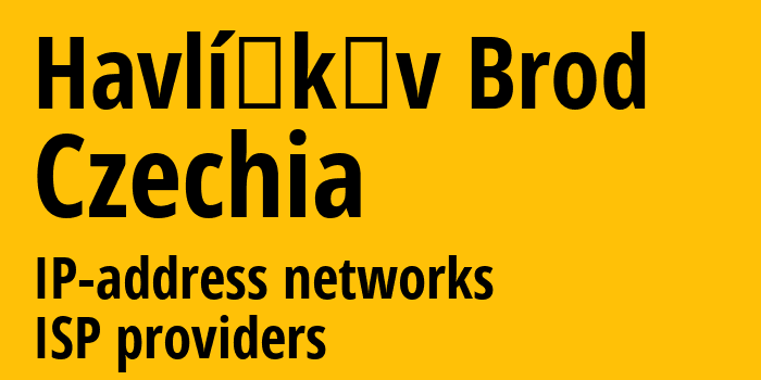 Гавличкув-Брод [Havlíčkův Brod] Чехия: информация о городе, айпи-адреса, IP-провайдеры