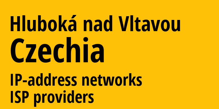 Глубока-над-Влтавой [Hluboká nad Vltavou] Чехия: информация о городе, айпи-адреса, IP-провайдеры