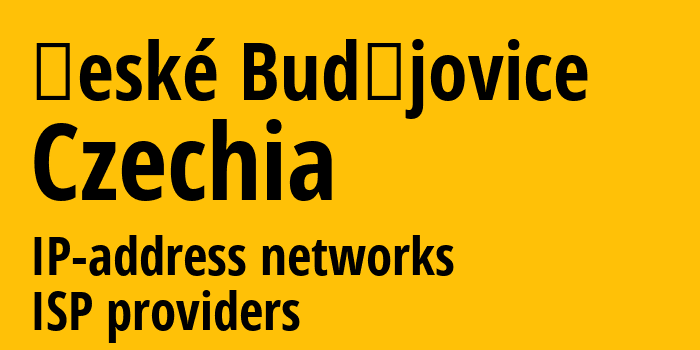 Ческе-Будеёвице [České Budějovice] Чехия: информация о городе, айпи-адреса, IP-провайдеры