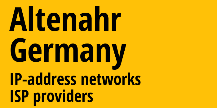 Альтенар [Altenahr] Германия: информация о городе, айпи-адреса, IP-провайдеры