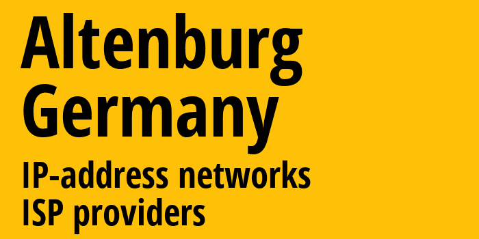 Альтенбург [Altenburg] Германия: информация о городе, айпи-адреса, IP-провайдеры