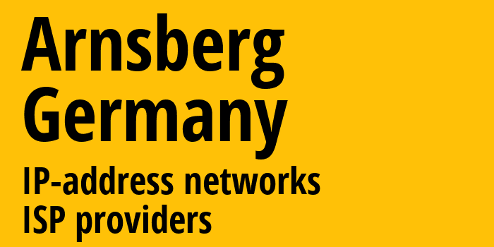 Арнсберге [Arnsberg] Германия: информация о городе, айпи-адреса, IP-провайдеры