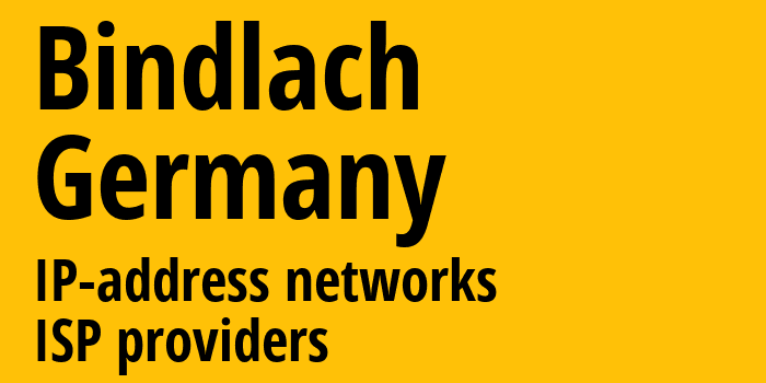 Биндлах [Bindlach] Германия: информация о городе, айпи-адреса, IP-провайдеры