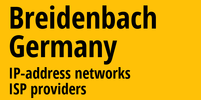 Брайденбах [Breidenbach] Германия: информация о городе, айпи-адреса, IP-провайдеры