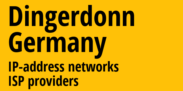 Dingerdonn [Dingerdonn] Германия: информация о городе, айпи-адреса, IP-провайдеры