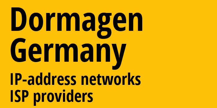 Дормаген [Dormagen] Германия: информация о городе, айпи-адреса, IP-провайдеры