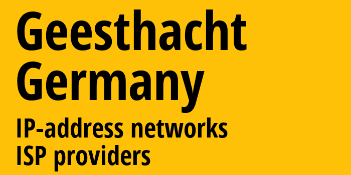Гестхахт [Geesthacht] Германия: информация о городе, айпи-адреса, IP-провайдеры