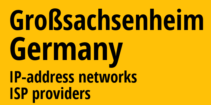 Großsachsenheim [Großsachsenheim] Германия: информация о городе, айпи-адреса, IP-провайдеры