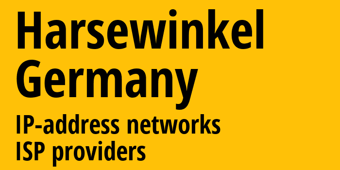 Харзевинкель [Harsewinkel] Германия: информация о городе, айпи-адреса, IP-провайдеры