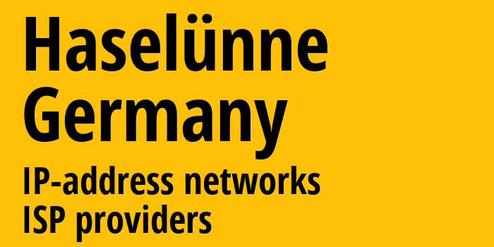 Хазелюнне [Haselünne] Германия: информация о городе, айпи-адреса, IP-провайдеры