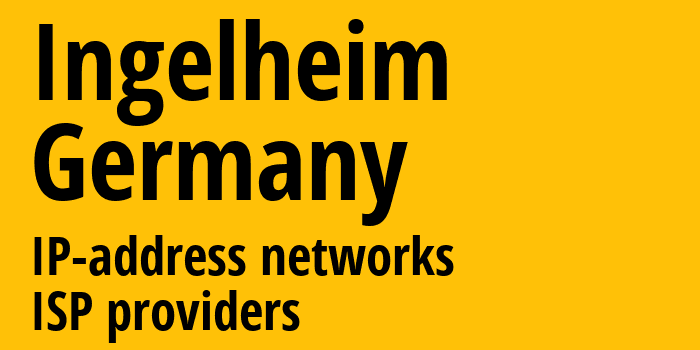 Ингельхайм-ам-Райн [Ingelheim] Германия: информация о городе, айпи-адреса, IP-провайдеры