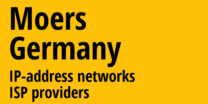 Мерс [Moers] Германия: информация о городе, айпи-адреса, IP-провайдеры