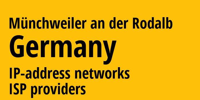 Münchweiler an der Rodalb [Münchweiler an der Rodalb] Германия: информация о городе, айпи-адреса, IP-провайдеры