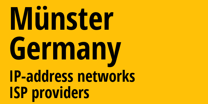 Мюнстер [Münster] Германия: информация о городе, айпи-адреса, IP-провайдеры