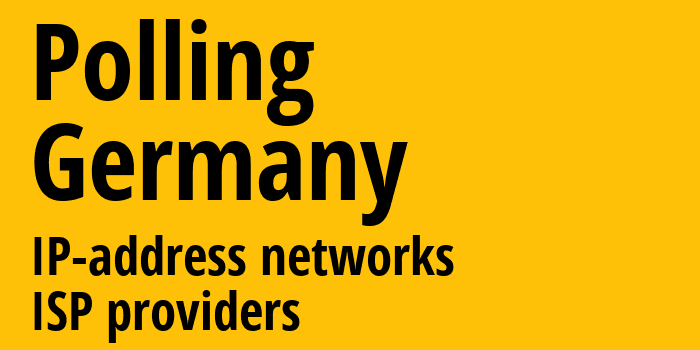 Polling [Polling] Германия: информация о городе, айпи-адреса, IP-провайдеры