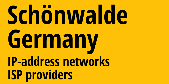 Schönwalde [Schönwalde] Германия: информация о городе, айпи-адреса, IP-провайдеры