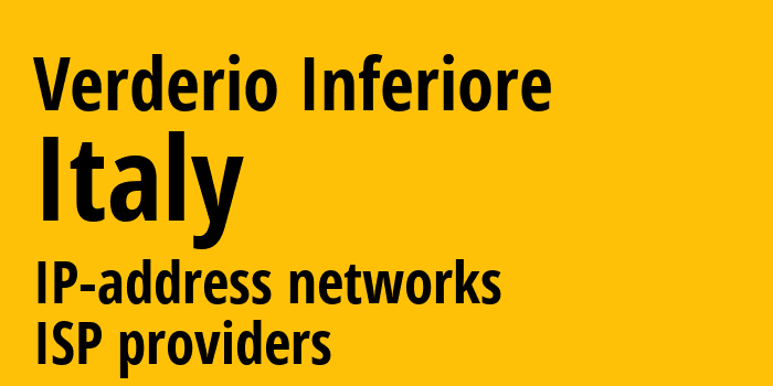 Verderio Inferiore [Verderio Inferiore] Италия: информация о городе, айпи-адреса, IP-провайдеры