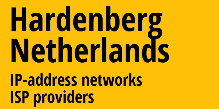 Харденберге [Hardenberg] Нидерланды: информация о городе, айпи-адреса, IP-провайдеры