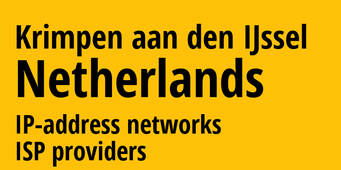 Krimpen aan den IJssel [Krimpen aan den IJssel] Нидерланды: информация о городе, айпи-адреса, IP-провайдеры
