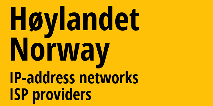 Høylandet [Høylandet] Норвегия: информация о городе, айпи-адреса, IP-провайдеры