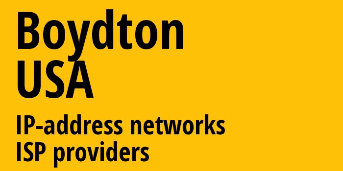 Boydton [Boydton] США: информация о городе, айпи-адреса, IP-провайдеры